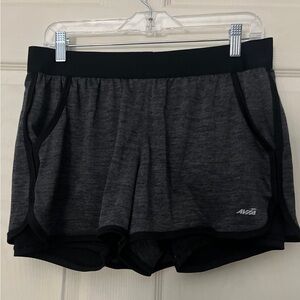 Avia Athletic Gray and Black Shorts Lightweight Breathable Design